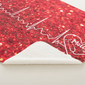 メスドクターナースグリッター赤パーソナライズされた シェルパブランケット (3/4)