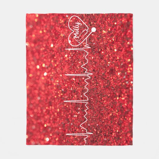 メスドクターナースグリッター赤パーソナライズされた フリースブランケット (正面)