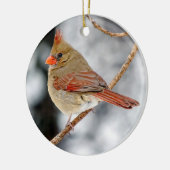 メスノーザン(鳥)ショウジョウコウカンチョウオーナメント セラミックオーナメント (左)