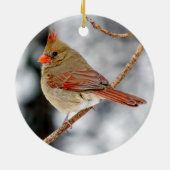 メスノーザン(鳥)ショウジョウコウカンチョウオーナメント セラミックオーナメント (裏面)