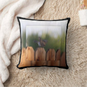 メスハウスフィンチオンウッドフェンスデジタルアート クッション (ブランケット)