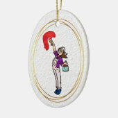 メスハウスペインターブラウンヘアオーナメント セラミックオーナメント (左)