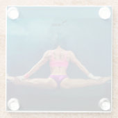 メスフィットネスモデルスプリットThunder_Cove ガラスコースター (裏面)