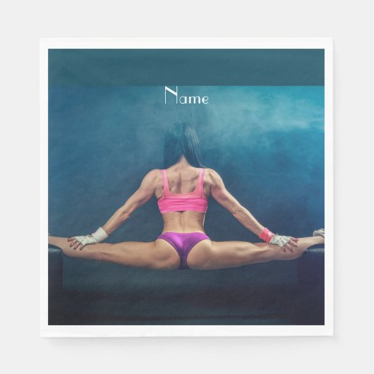 メスフィットネスモデルスプリットThunder_Cove スタンダードランチョンナプキン (正面)