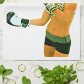 メスフィットネスモデルボクシングThunder_Cove キッチンタオル (折り畳み)