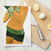 メスフィットネスモデルボクシングThunder_Cove キッチンタオル (四つ折り)