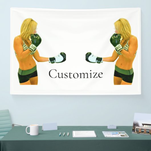 メスフィットネスモデルボクシングThunder_Cove 横断幕 (トレードショー)