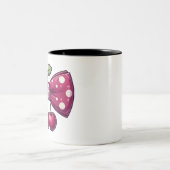 メスボウヘアさくらんぼフルーツリボンMug ツートーンマグカップ (中央)