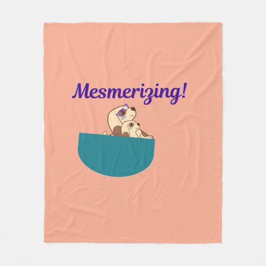 メスメリ犬 フリースブランケット (正面)