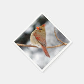 メス北（鳥）ショウジョウコウカンチョウ紙ナプキン スタンダードカクテルナプキン (角)