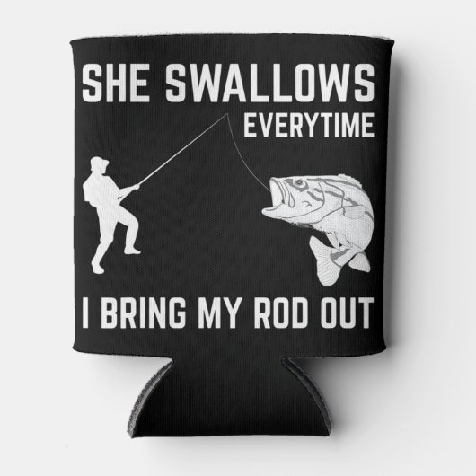 メス彼女はおもしろい魚釣りギフト大人を男性へ飲み込む 缶クーラー (正面)