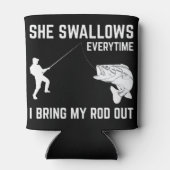 メス彼女はおもしろい魚釣りギフト大人を男性へ飲み込む 缶クーラー (裏面)