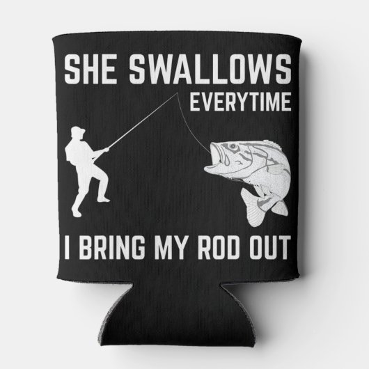 メス彼女はおもしろい魚釣りギフト大人を男性へ飲み込む 缶クーラー (裏面)