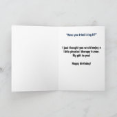 メス物理セラピストおもしろい誕生日デザイン4 カード (内部)