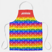 メス記号虹の模様 エプロン (正面)