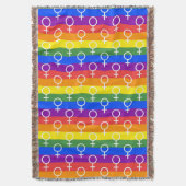 メス記号虹の模様 スローブランケット (正面縦)