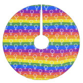 メス記号虹の模様 ブラッシュドポリエステルツリースカート (正面)