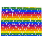 メス記号虹の模様 ラージペーパーバッグ (裏面)