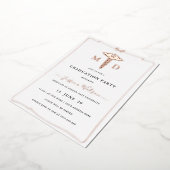 メスMD RNカドゥセウス卒業写真 箔招待状 (回転した状態)