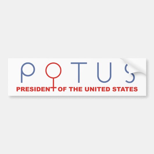 メスPOTUSのバンパーステッカー夫人大統領の女性 バンパーステッカー (正面)