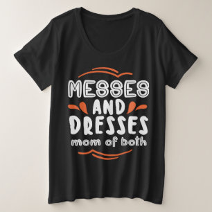 メセズとドレス両方のママ プラスサイズTシャツ
