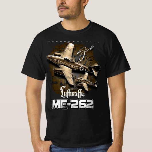 メセルシュミットME-262ルフトワッフェ航空機 Tシャツ (正面)