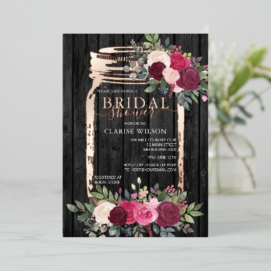 メソエレガントンモダン・ジャーブライダルシャワー 箔招待状 (立ち正面)