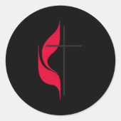 メソジストクロスフラッグキリスト教メソジストプロテスタ ラウンドシール (正面)