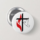 メソジスト十字と鳩 缶バッジ (正面&裏面)
