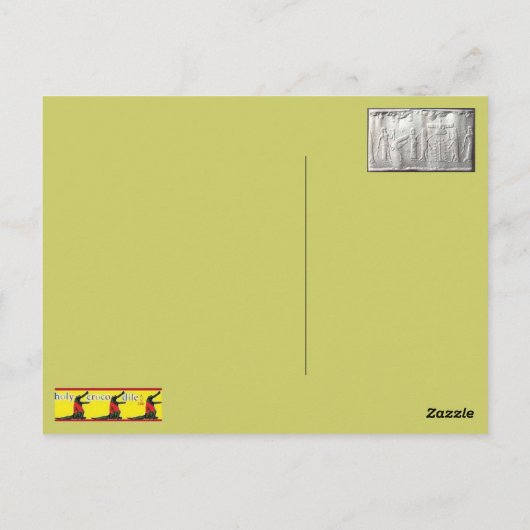 メソポタミア北部のアッシリア石レリーフ、 浮き彫り ポストカード (裏面)