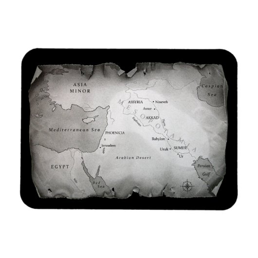 メソポタミア磁石の地図3"x4" マグネット (横)