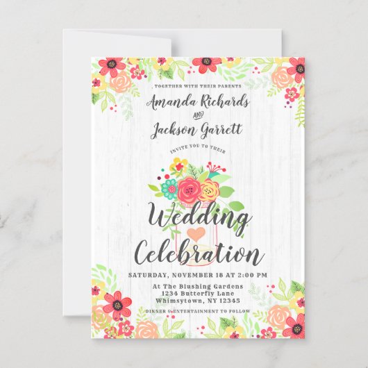 メソ素朴ンジャー磁気結婚式招待状 マグネット招待状 (正面)