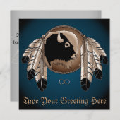 メタисの招待状 - ネイティブアートのカード 招待状 (正面/裏面)