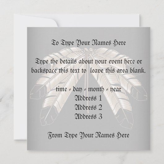 メタисの招待状 - ネイティブアートのカード 招待状 (裏面)