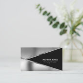 メタエレガントリックシルバーとブラックの名刺 名刺 (スタンド正面)
