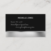 メタエレガントリックシルバーとブラックの名刺 名刺 (裏面)