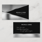 メタエレガントリックシルバーとブラックの名刺 名刺 (正面/裏面)