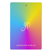 メタカラフルリックルックテンプレートモモダンノグラム ミニクリップボード (裏面)