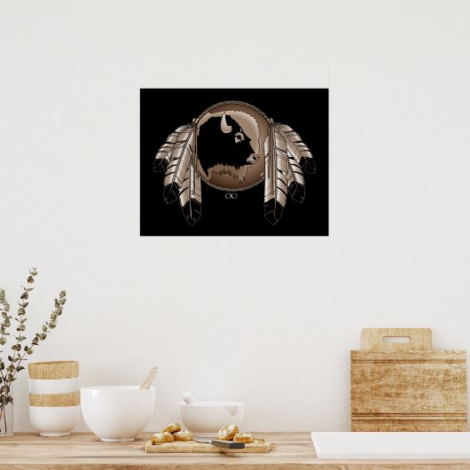 メタスアートポスター スピリットアニマル ネイティブプリントポスター ポスター (キッチン)