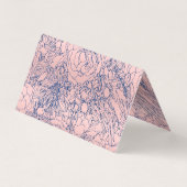 メタスタイリッシュリックネービーブルーアンドピンクフローラデザイン 名刺 (裏面)