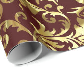 メタトラリック金ゴールドダマスク ラッピングペーパー (ロールコーナー)