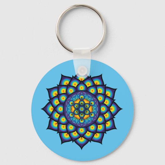 メタトロンのキューブで生きる花 キーホルダー (正面)