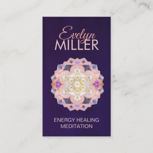 メタトロンのキューブの宝石蓮の聖幾何学 名刺 (正面)