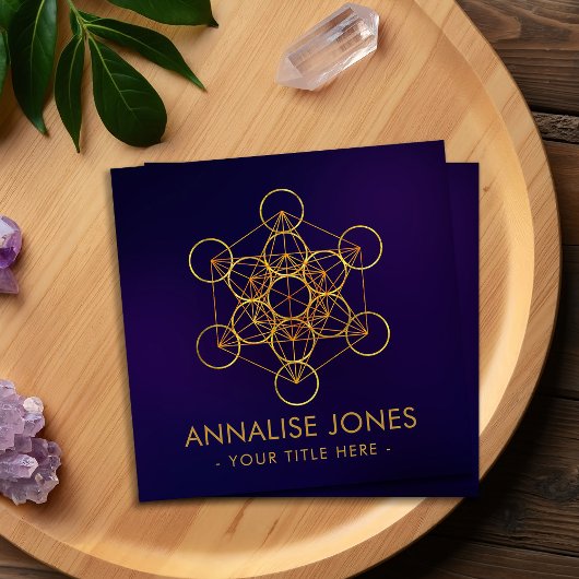 メタトロンのキューブ聖幾何学オーナメントスクエアブ スクエア名刺