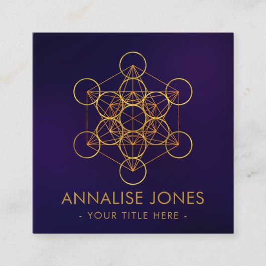 メタトロンのキューブ聖幾何学オーナメントスクエアブ スクエア名刺 (正面)