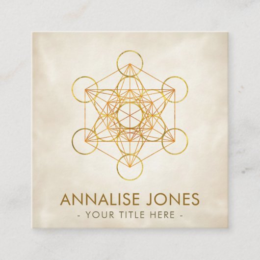 メタトロンのキューブ聖幾何学オーナメント スクエア名刺 (正面)