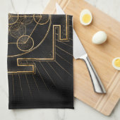 メタトロンのキューブSri Yantra聖幾何学 キッチンタオル (四つ折り)