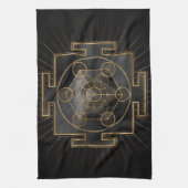 メタトロンのキューブSri Yantra聖幾何学 キッチンタオル (縦)