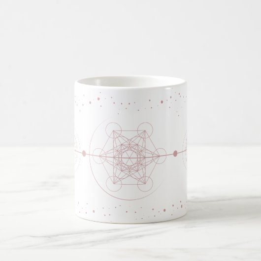 メタトロンの月と星の神聖な幾何学バラ コーヒーマグカップ (中央)