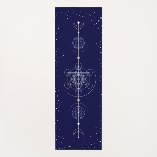 メタトロンの月と星の神聖な幾何学 ヨガマット (正面)
